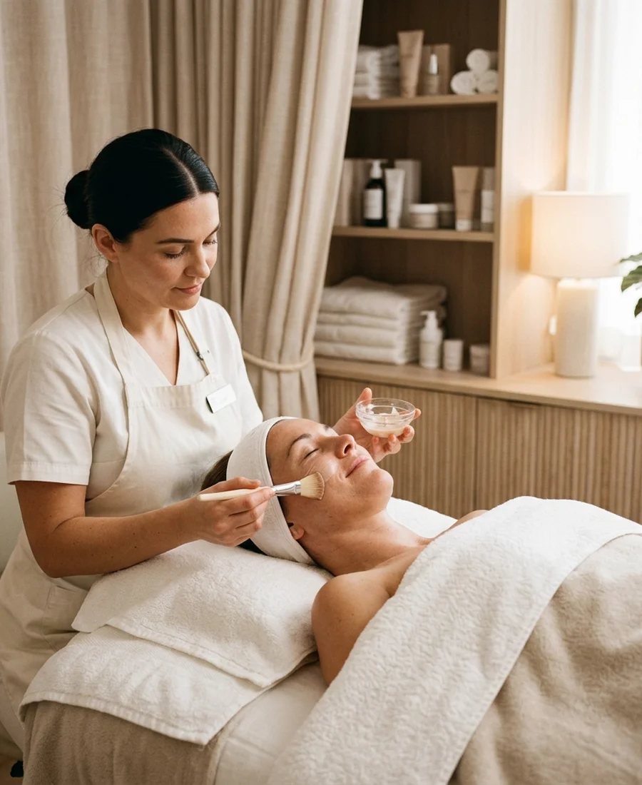 Tratamiento facial profesional en cabina de estética